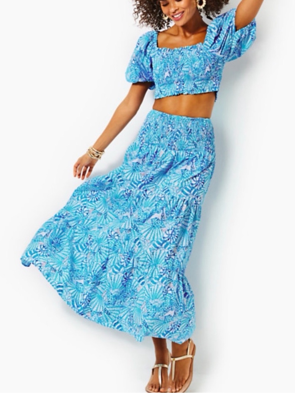 Lilly Pulitzer Blue & White Shell-Print Set - Picture 3 of 4